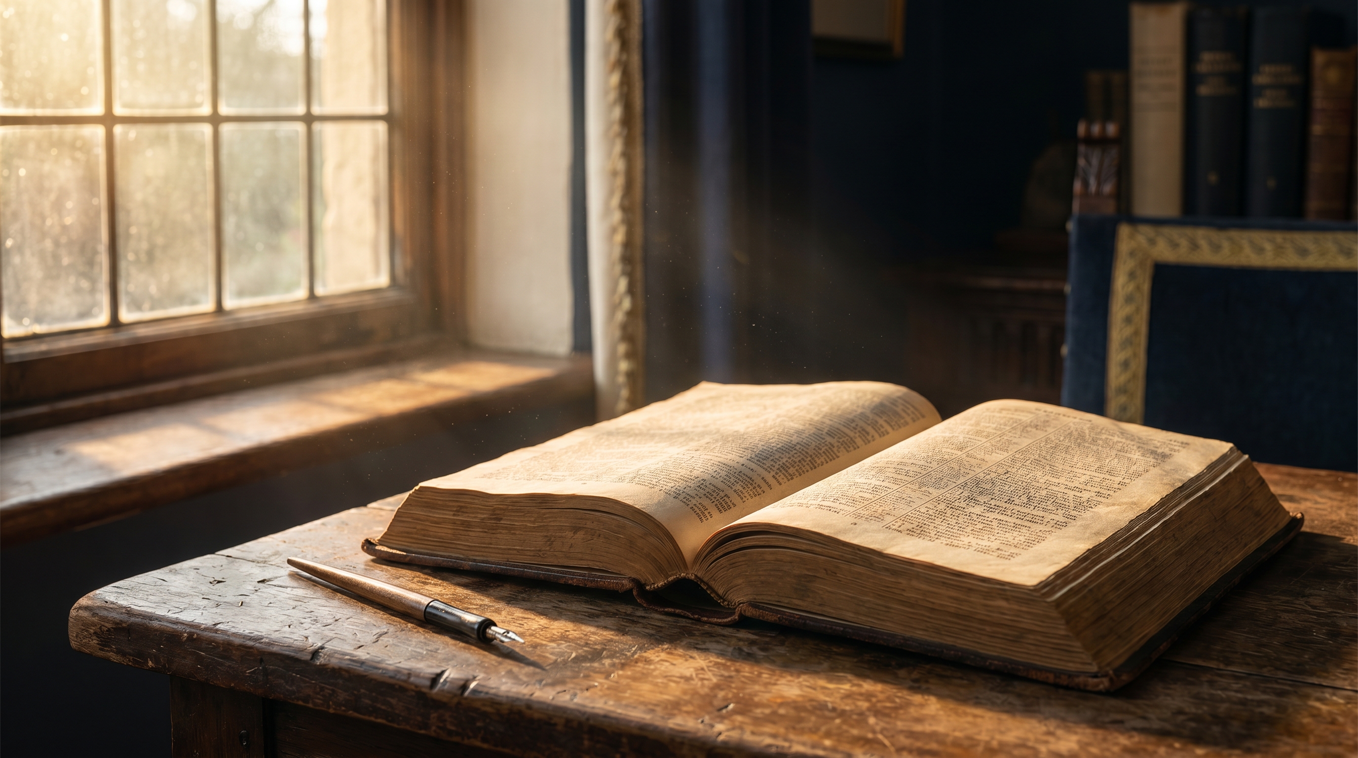 Livre ouvert abstrait, symbole des différences de canon entre Bibles chrétiennes.