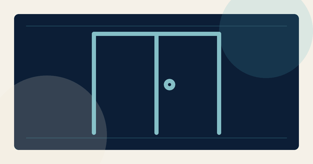 Illustration abstraite navy, teal et crème pour Réforme protestante : dates, causes et conséquences.